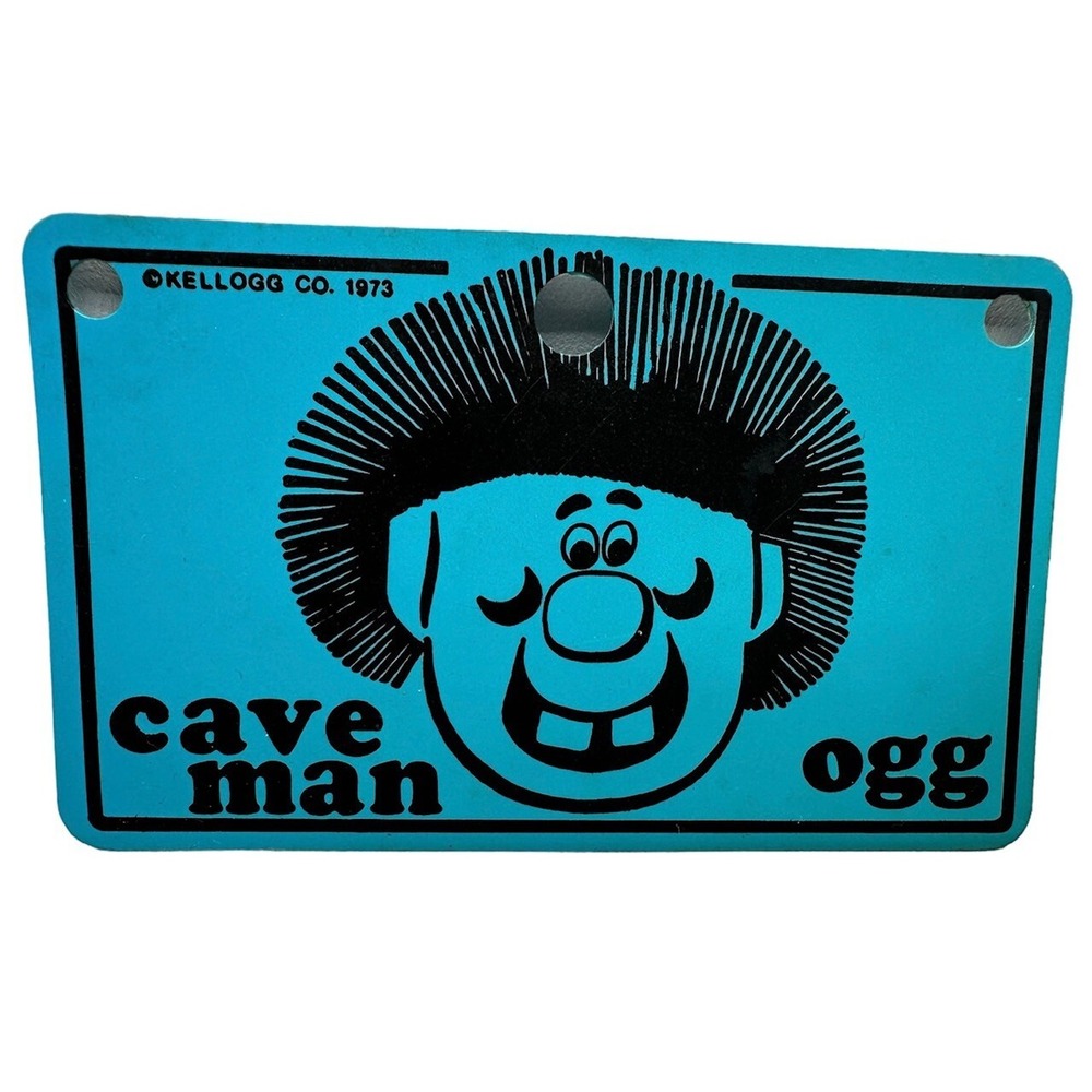 Vintage KELLOGGS 1970s OGG THE CAVEMAN Collectors‎ License Plate Cereal Box